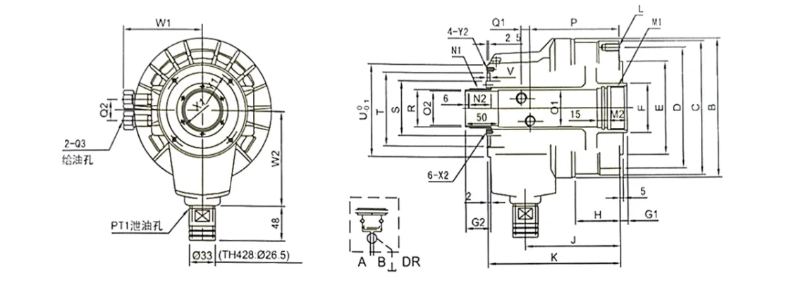 

Высокоскоростной полый вращающийся масляный цилиндр TH с большим отверстием, встроенный обратный клапан Lingman, самоблокирующаяся конструкция