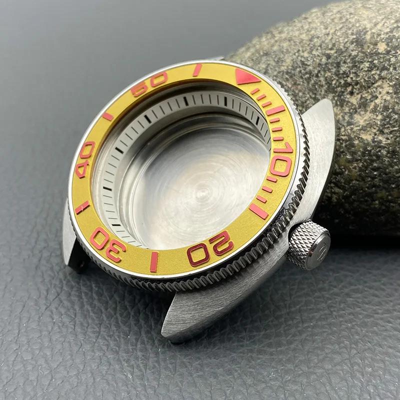 44mm Mod 6105 6309 Turtle Abalone Watch Case Fit NH35 NH36 4R Automatic Movement 20ATM Waterproof Men Diving Watch Case Custom