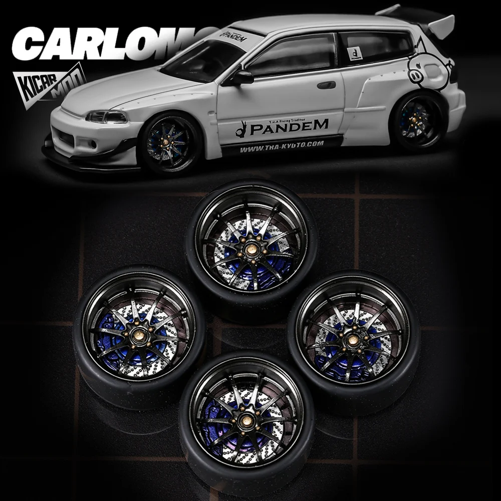 

Carlomo 1/64 Alloy Model Car Wheel Series S-4 Bearings Ultra Smooth Rolling 9.5mm with Tires for Tomica Modified (4pcs 1set)