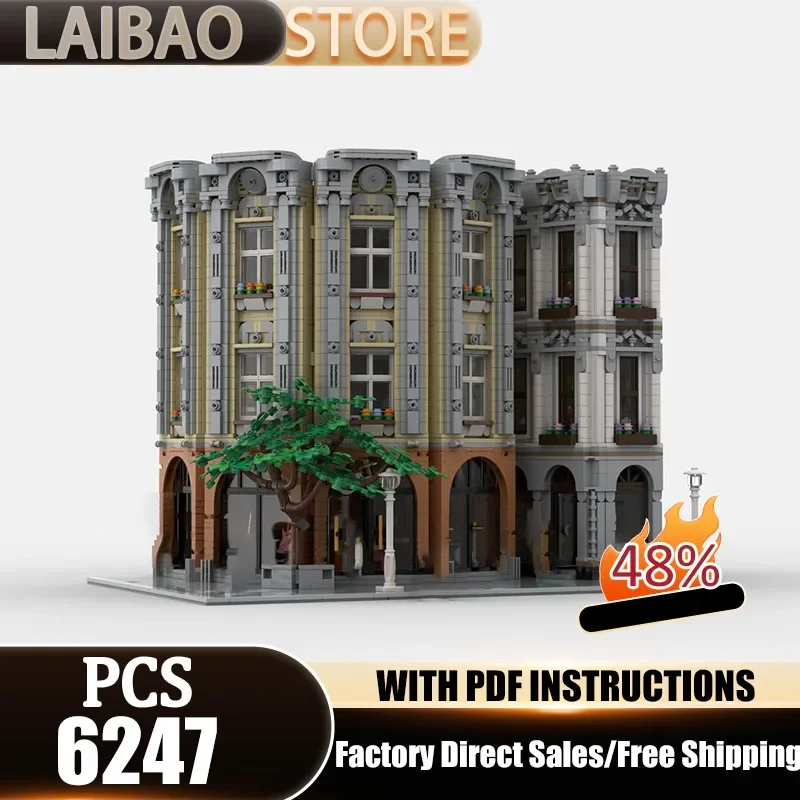 City Building Moc Building Blocks Music Stores And Fashion Houses Technology Bricks DIY Christmas Assembly Street View Toy Gifts