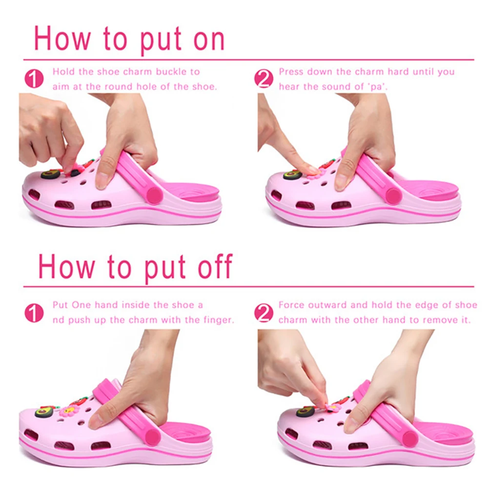 Heißer Verkauf 1 stücke PVC Schuh Charms rosa Hut Tasche Kamera Notebook Zubehör DIY Schuh dekoration für Clog Sandale Kinder Weihnachts geschenk