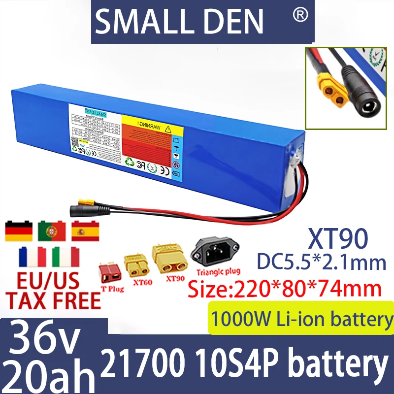 36V 20ah 21700 brand new original 10S4P 1500W lithium-ion battery,suitable for balance bikes, bicycles,scooters+2A 3A 5A charger