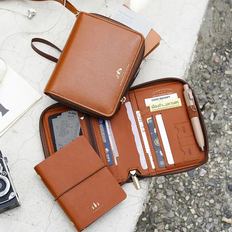 2027 Yiwi 1 Set M5 /A8 Zip Travel Notebook Cover  Notebook Pu Leather Zippered Planner Organizer Journal Diary