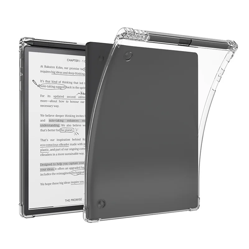 For Kobo Libra 2 Case for Kobo Libra H2O Cover 7inch Transparent Soft TPU Tablet Case Shockproof Protective Shell+Gift