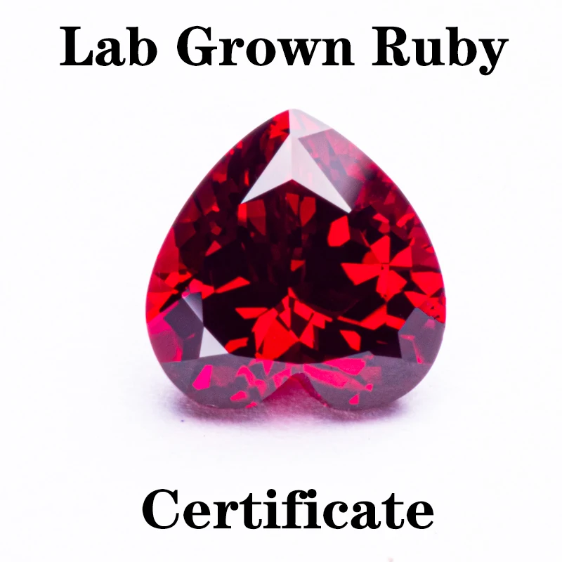 

Lab Grown Ruby Heart Shape Pigeon Blood VVS1 Charms Diy For Advanced Jewelry Making Materials Selectable AGL Certificate