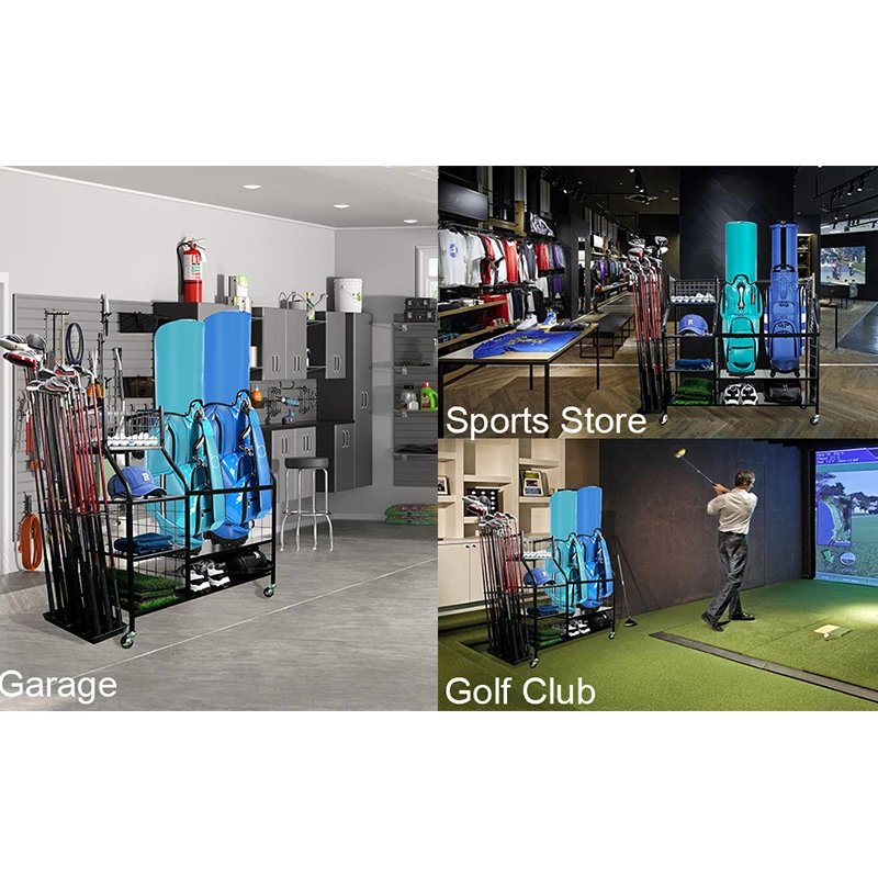 CRESTGOLF-Almacenamiento de Golf, organizador de garaje de tamaño Extra grande para almacenar y organizar perfectamente bolsas de Golf y accesorios