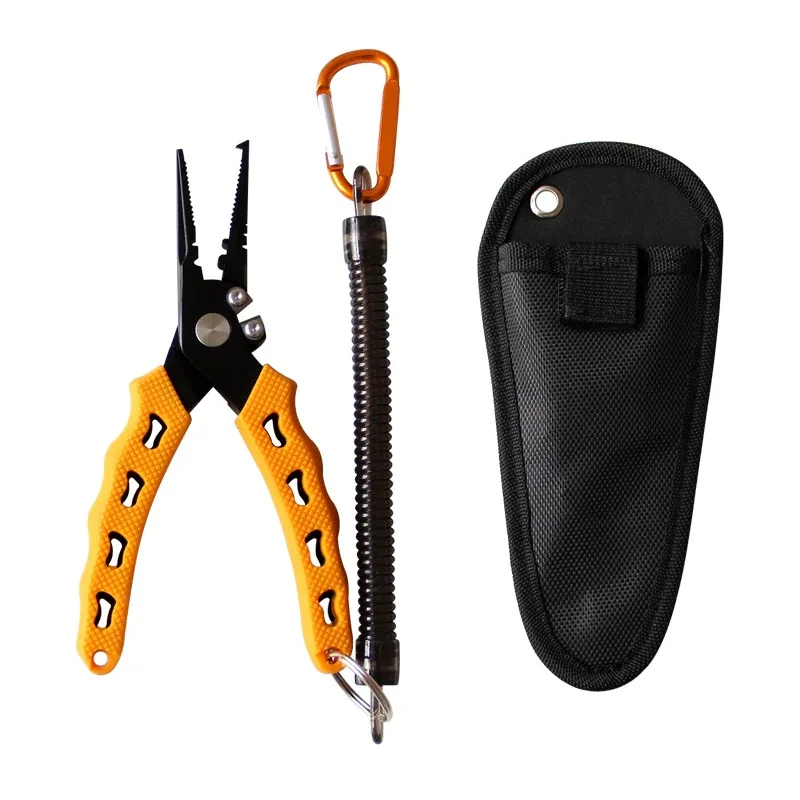 ILure Stainless Steel Fishing Pliers Clamp Split Ring Tungsten Steel Blade Line Cutter Multifunction Fishing Tackle Tool Pesca