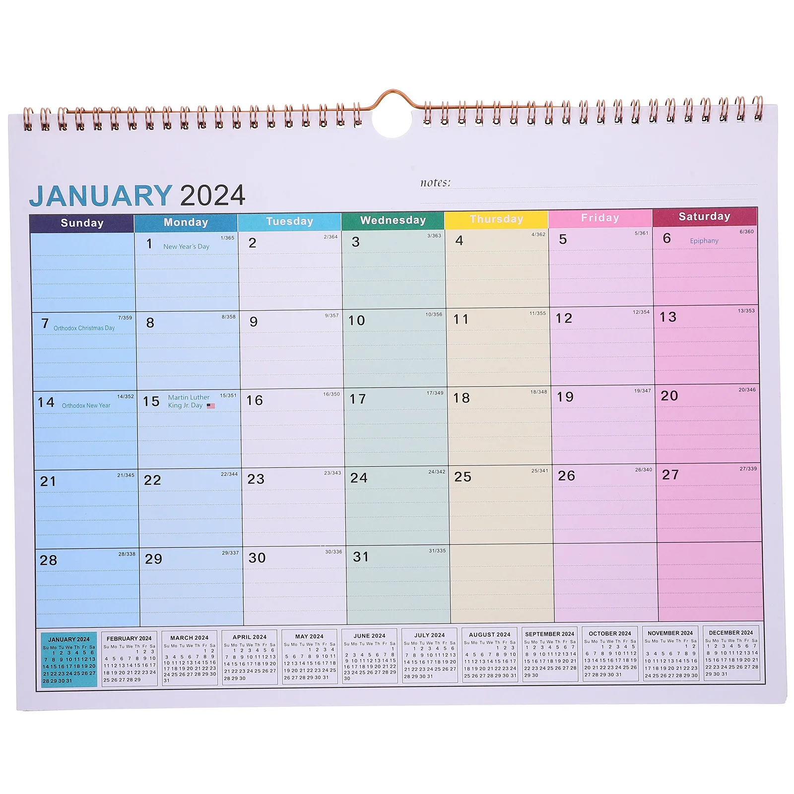 2024-2025 Wall Calendar English Monthly Hanging Calendar Large Size for Home Office Daily Use Holiday Appointment Countdown
