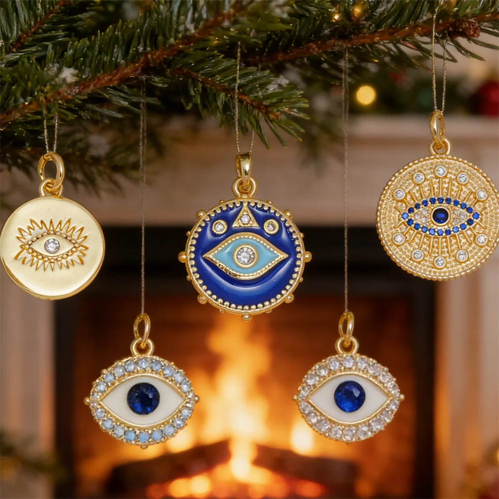 

3 шт. подвески позолоченные циркониевые эмалированные подвески от сглаза полые круглые DIY ювелирные аксессуары ожерелье изготовление браслетов для мужчин женщин