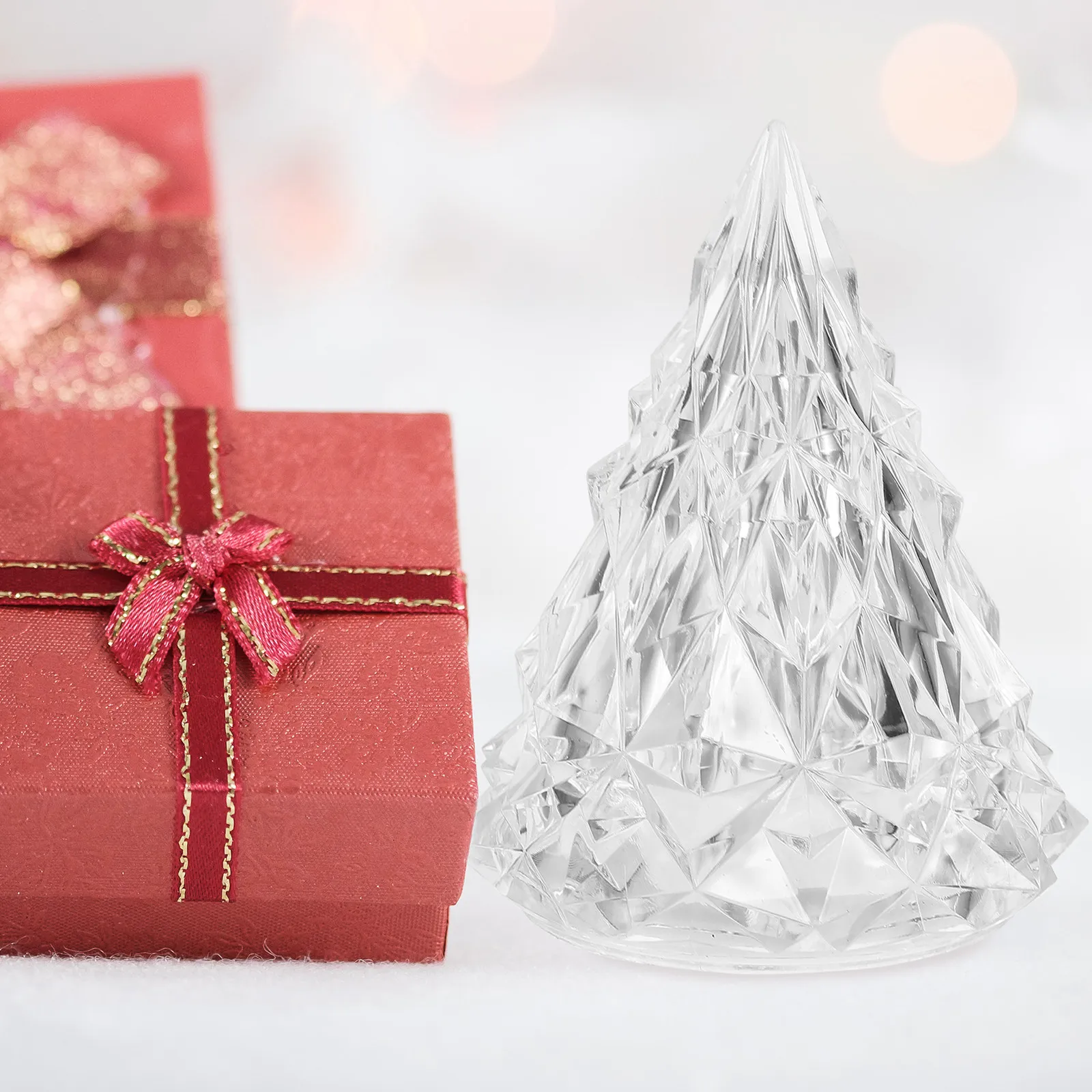 Acrylic Diamond Table Lamp Mountain Shaped Night Light Crystal Iceberg Aesthetic Lamp for Bedroom Desk Nightstand Small Space