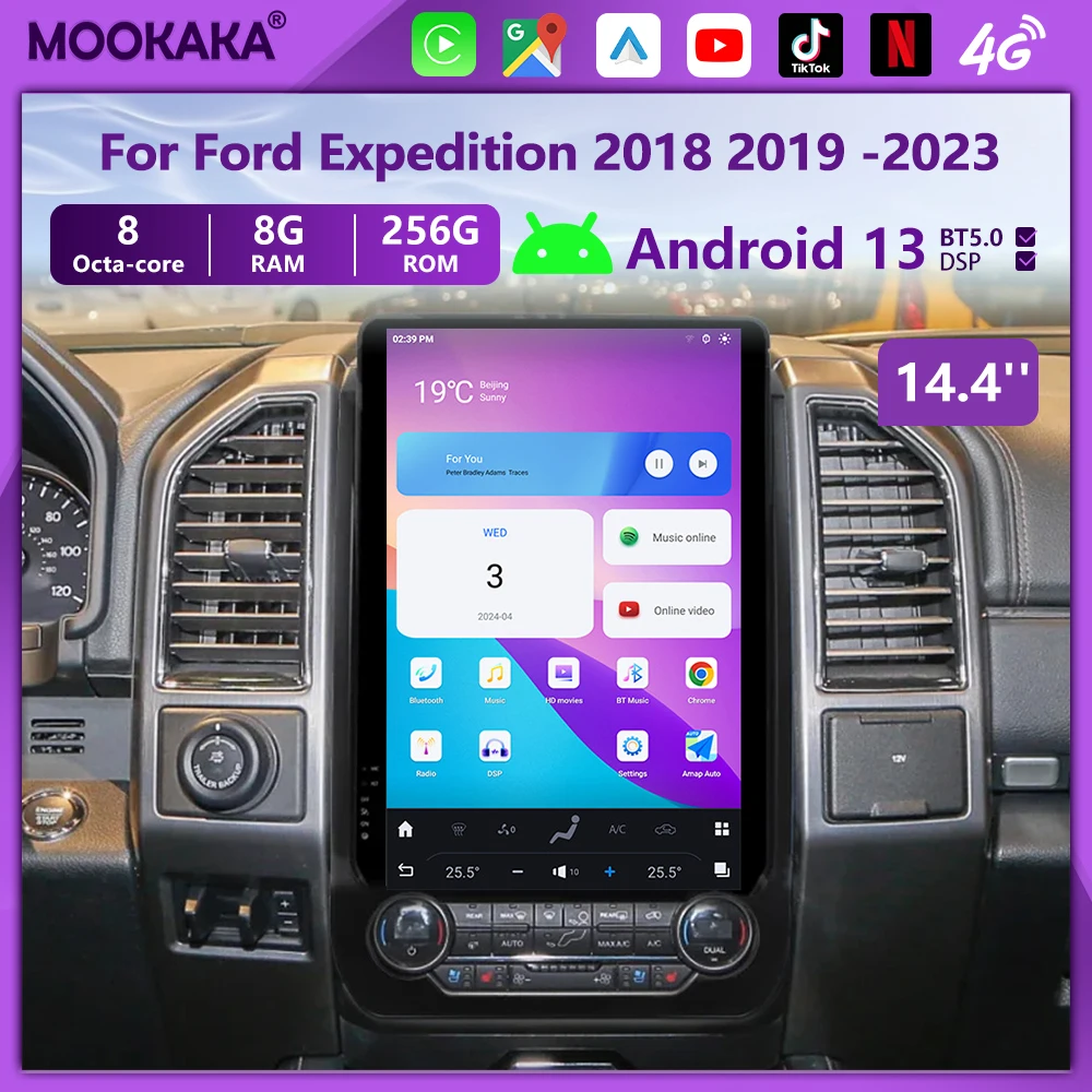 14.4'' Android13 Car Radio For Ford Expedition 2018 2019-2023 Carpaly GPS Navigation Multimedia Player Auto Head Unit Stereo BT