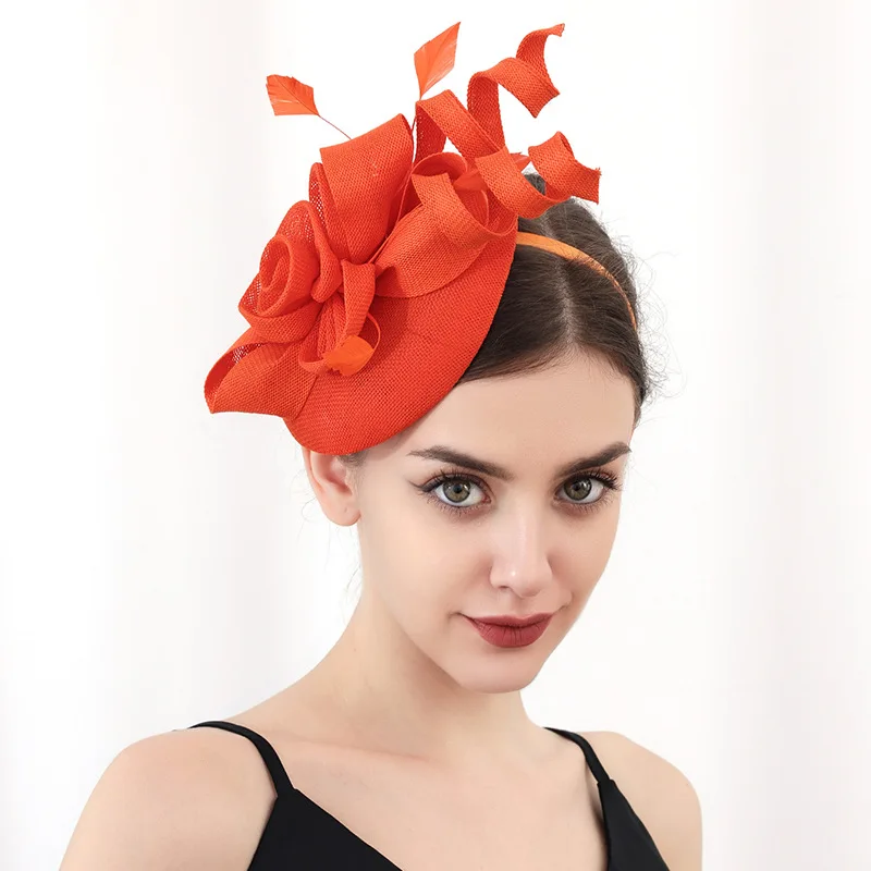 New Headwear Wedding Fascinators Bride Women Flower Party Church Pillbox Cap With Headband Ladies Cocktail Race Hair Accessories