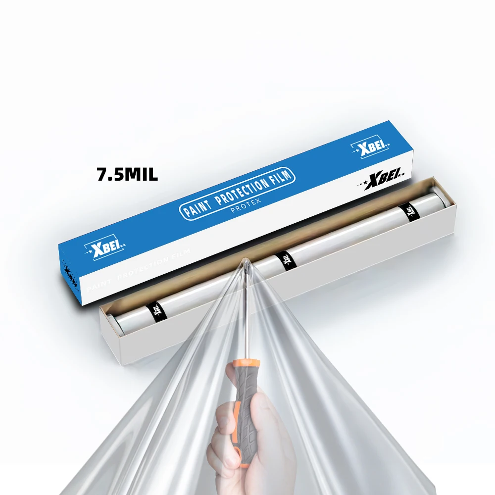 XBEI 1.52*15M Self-Repairing Anti-Yellowing Car Film 7.5MIL PPF Transparent TPU Hydrophobic Paint Glossy Film American Quality