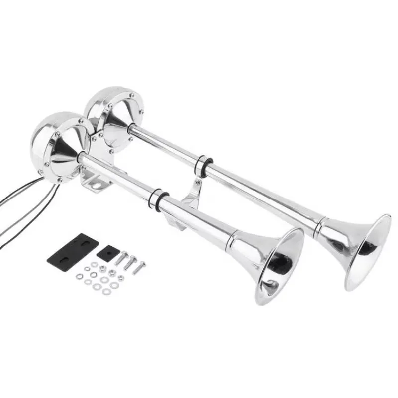 

STLF 12V 24V Double Trumpets Stainless Ship Electric Marine Vehicle Auto Electronic Horn