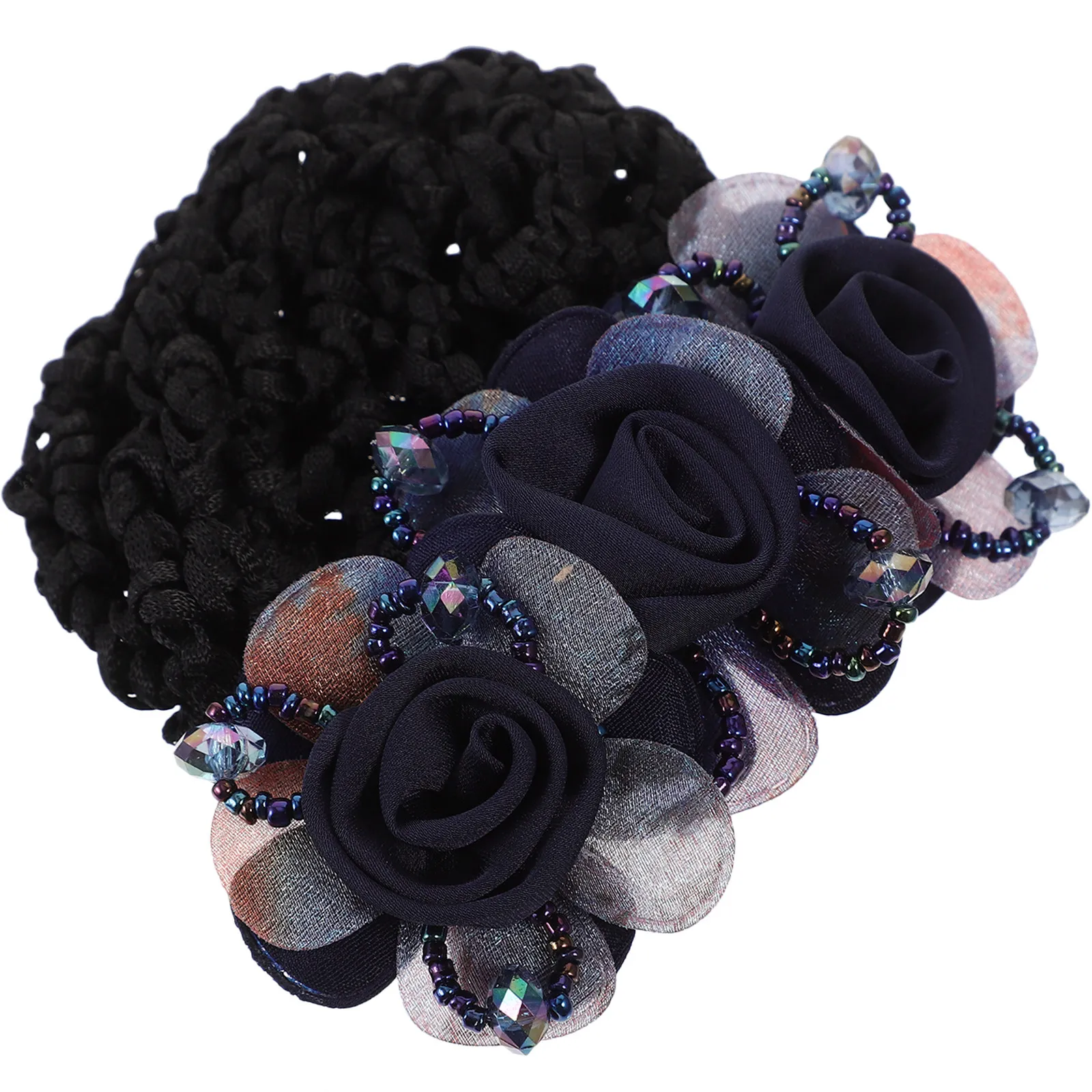 

Women Flower Hair Bun Cover Hair Net Clip Classic Bun Holder for Nurses Stewardess Ballet Dancers Hairnets Flower Hairnet Clip