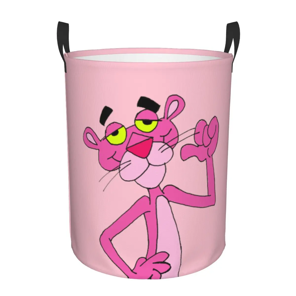 Mir à linge de dessin animé léopard rose personnalisé, panier à linge pliable pour bébé, bac de rangement pour jouets d'enfants