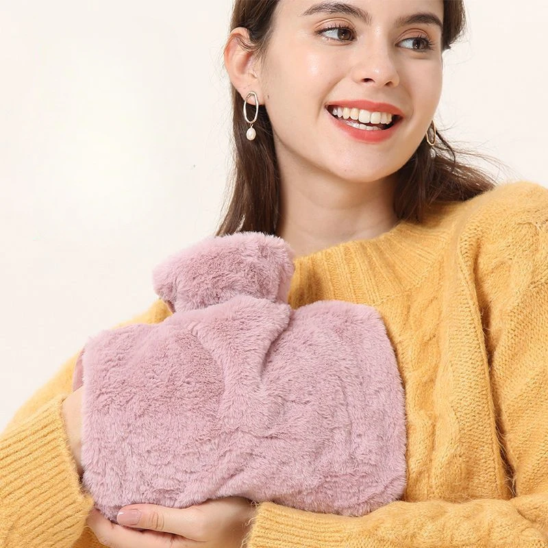 Hot Water Bag with Water Injection Can Be Double Inserted Cute Plush Thickened Water Injection Hand Warmer