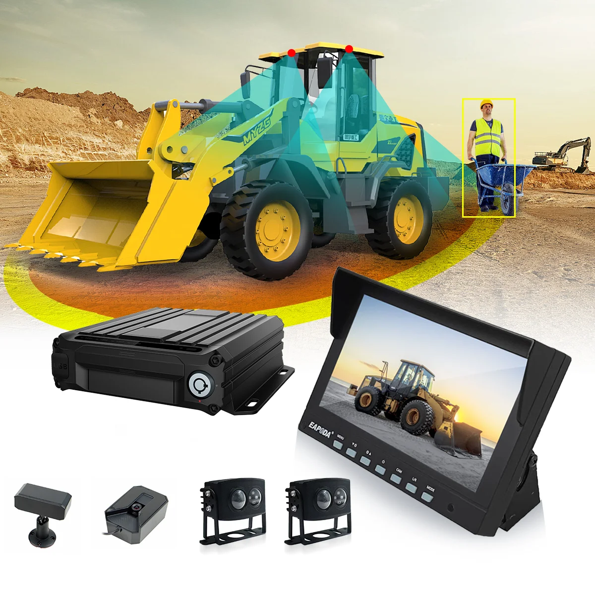 

4CH 1080P Mini DVR With GPS SD Card Support Mobile Access-IPS LCD Screen Mobile Video Recorder For Cars Buses Trucks Vehicles"
