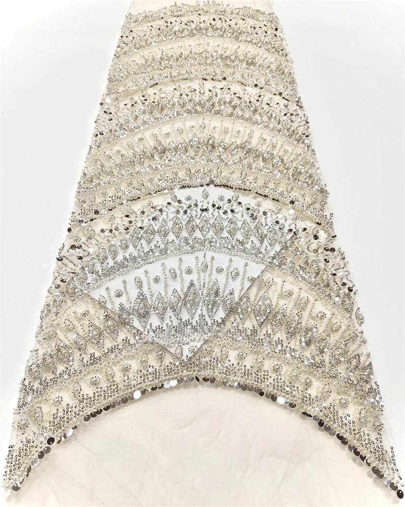 الأزرق جودة عالية النيجيري الأفريقي صافي نسيج الدانتيل مع الترتر اليدوية الثقيلة مطرز الدانتيل القماش فساتين لحضور الحفلات الموسيقية الخرز