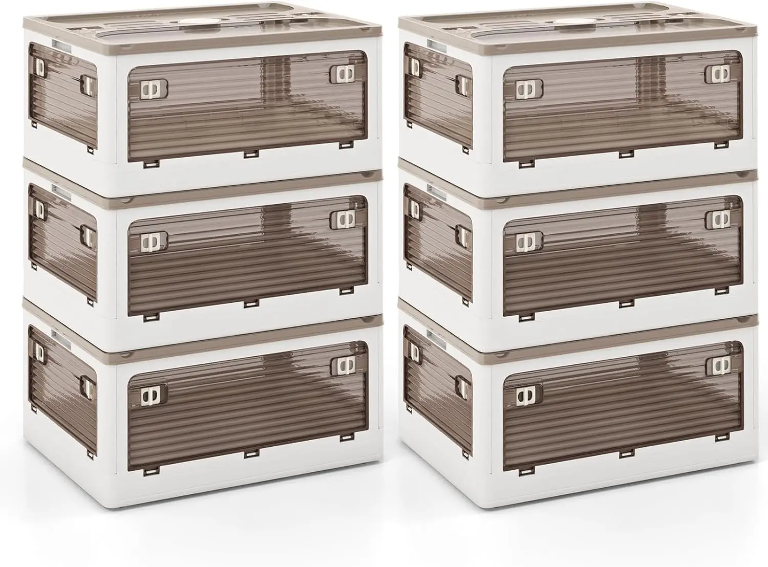 

6-Pa Storage Bins With Lids, 32Qt Stackable & Collapsible Plastic Storage Boxes With Wheels, Foldable Closet Organizers With 5