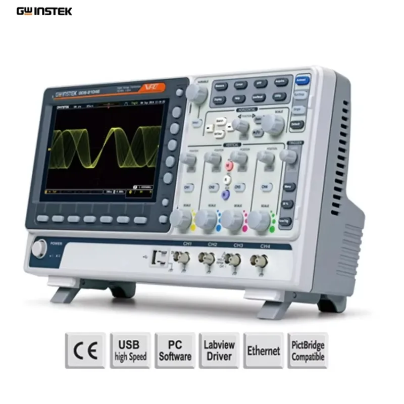 NEUES Gwinstek GDS-2000E-Serie GDS-2204E 200 MHz/100 MHz digitales Speicheroszilloskop