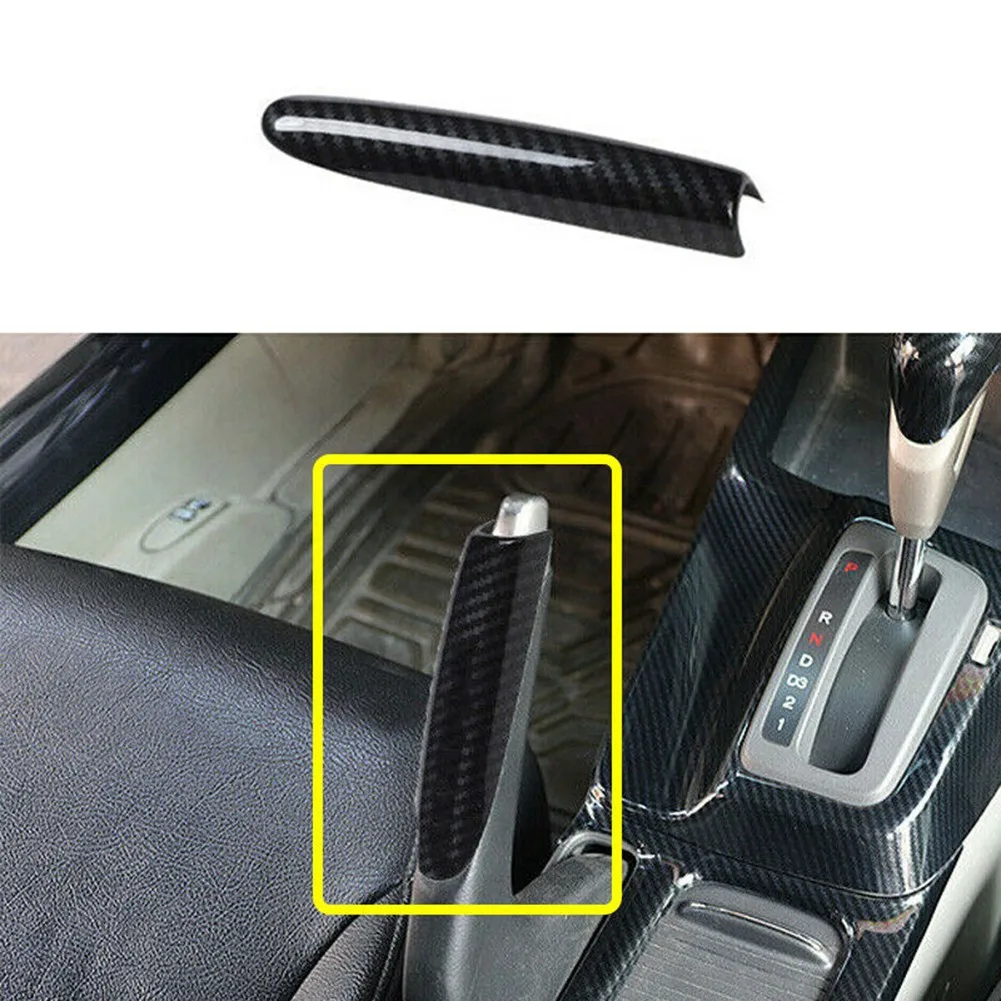 

Practical Quality Shifter Hand Brake Cover Sleeve Car Carbon Fiber Style DIY Decor For HONDA CIVIC 9TH 2012-2015