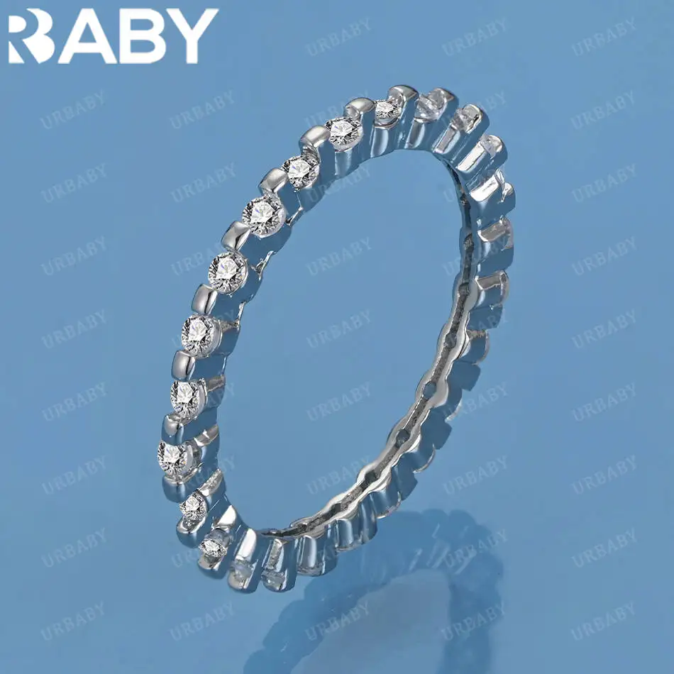 

URBABY 925 Sterling Silver Size 7-10 Zircons Geometric Ring For Women Men Fashion Jewelry Charm Grace Noble Wedding Accessories