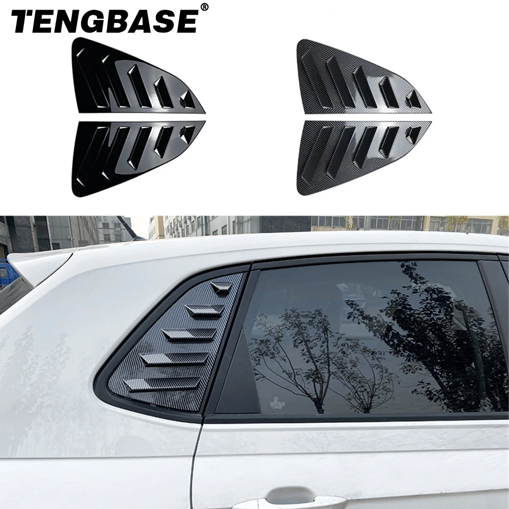 2 Pcs Car Accessory Side Louvers Air Vent Scoop For VW Polo Mk6 Hatchback 2018+ Rear Window Shutter Cover Trim