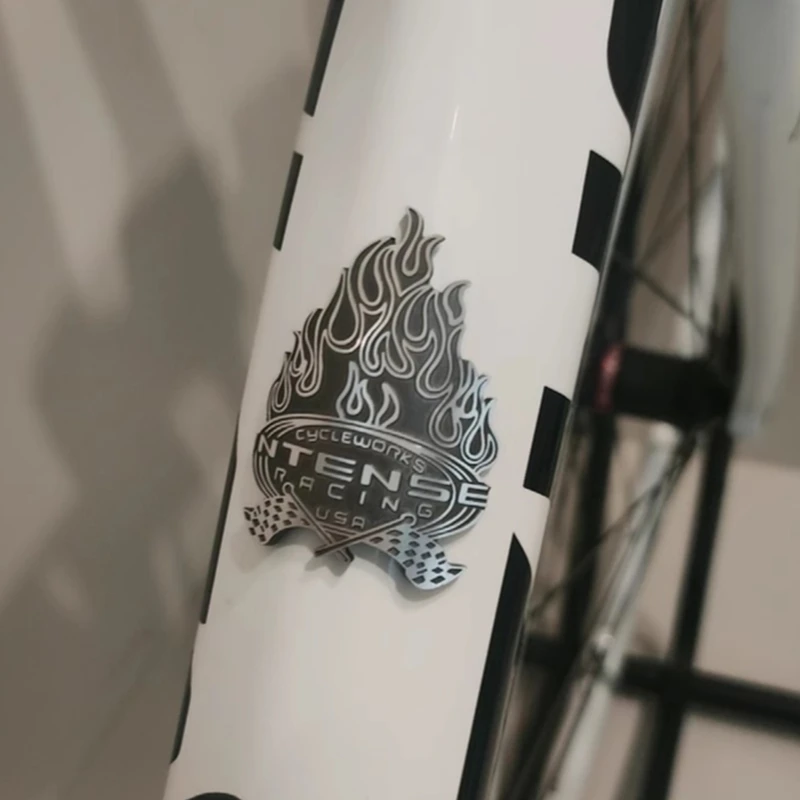 Odznaka na głowę roweru naklejki aluminiowe naklejki na INTENSE MTB BMX składany rower przednia rama akcesoria rowerowe godło — zdjęcie 7