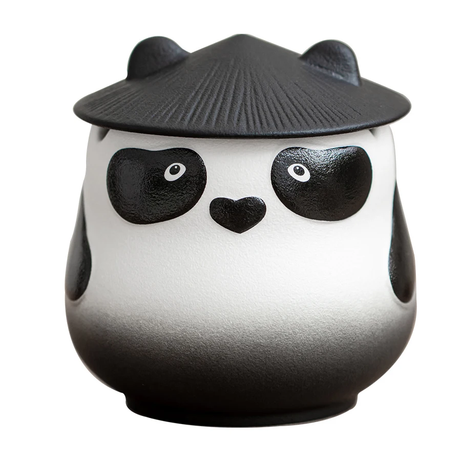 

Panda Ceramic Ashtray Cute Home Office with Lid Creative Personality Premium Sense Windproof and Fly Ash proof