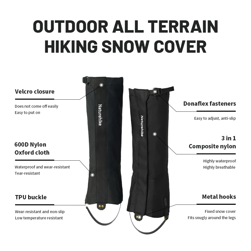 Naturehike Snow Leopard Outdoor All Terrain Hiking Snow Cover 3 In 1 Nylon Insect Proof Sand Proof Water Proof Walking Camping