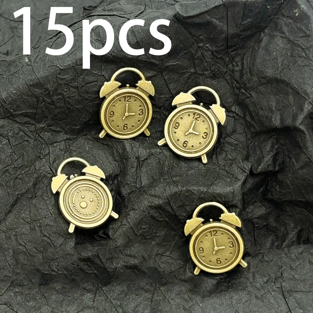 15 Pieces of 3D Alarm Clock Handmade Accessories, Vintage-Style Clocks with Versatile Designs, Suitable for DIY Bracelets, Necklaces, and Earrings, Universal Accessories for Handmade Jewelry Assembly