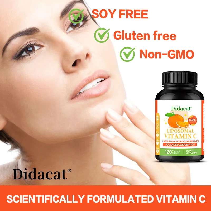Liposomal Vitamin C Supplement - Antioxidant, Collagen Boost, Immune System Support, Skin Health, Easily Absorbed, 120 Capsules