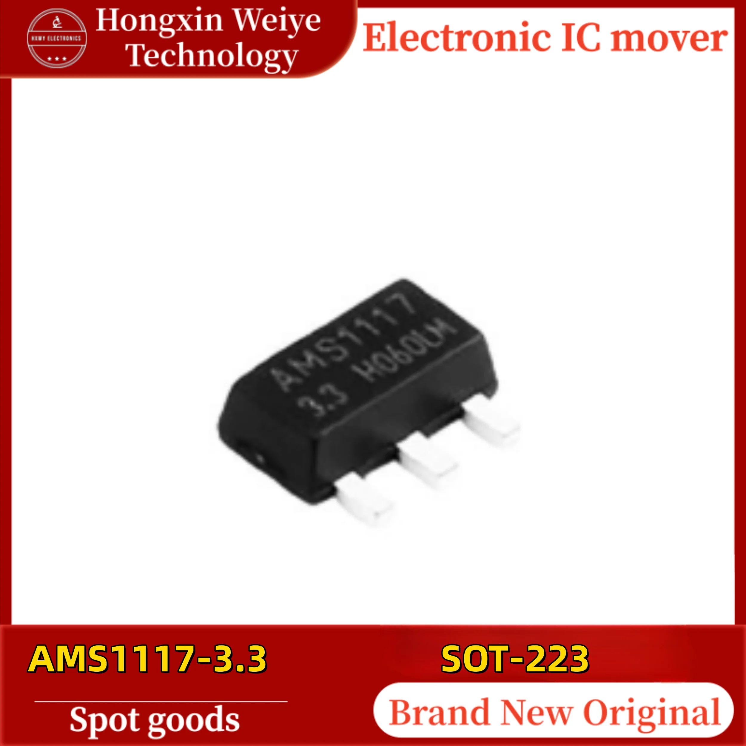 

30/50 piece) AMS1117-3.3 with Silkscreen Mark AMS1117 SOT-223 1A Low Dropout Linear Voltage Regulator LDO IC 100% Original In St