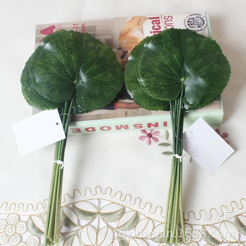 12pcs/lot Simulated PU Small Lotus Leaf Plant Wall, Tree Leaf, Fake Leaf Room Outdoor, Garden Scenery Artificial Lotus Leaf