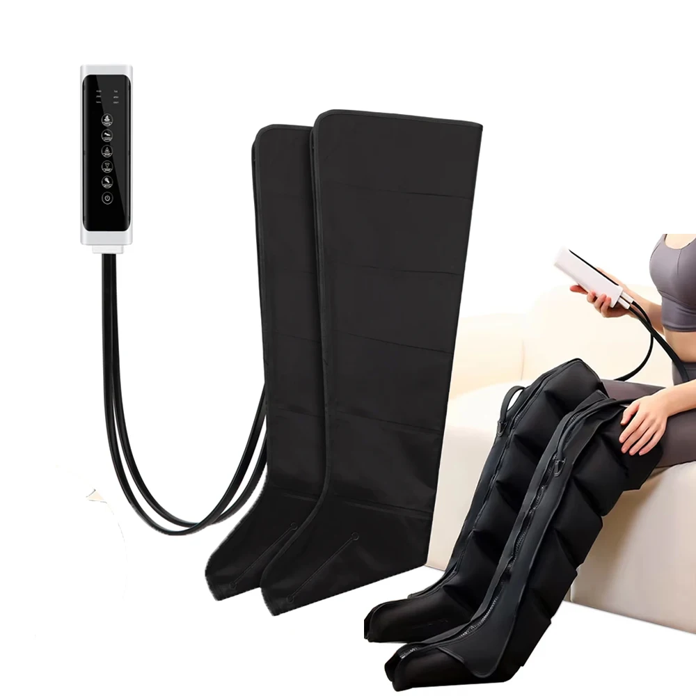 Leg Air Compression Massager Zipper Hot Press Therapy Pump Calf Wrap Pneumatic Boots Lymphatic Drainage Rehabilitation System