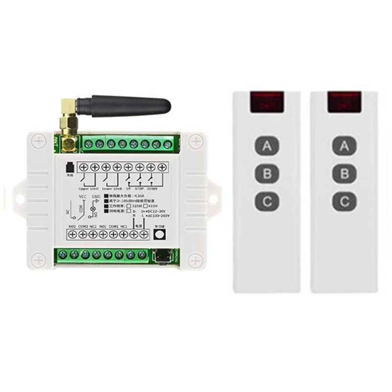 

433MHZ Wireless Remote Control 12V 24V 36V DC 2CH Relay RF Receiver Range Waterproof Drop-Proof Transmitter Toggle Latched