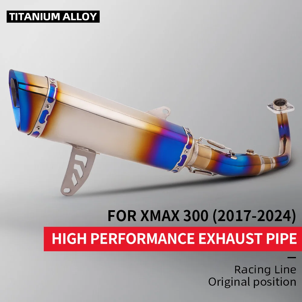 

Titanium Exhaust System for XMAX300 2017-2024 with DB Killer Full Set Motorcycle Manifold Exhaust Change