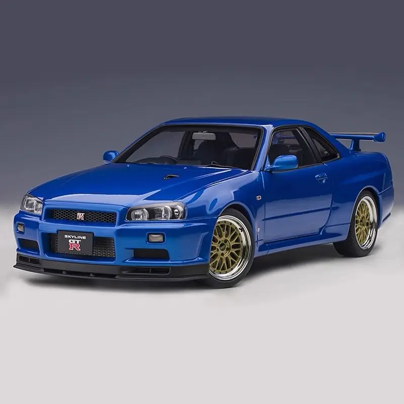 

Большой размер 1:18 GTR GT-R R34 Skyline Ares, модель спортивного автомобиля из сплава, литье под давлением, металлический гоночный автомобиль, модель звука, свет, подарки для детей