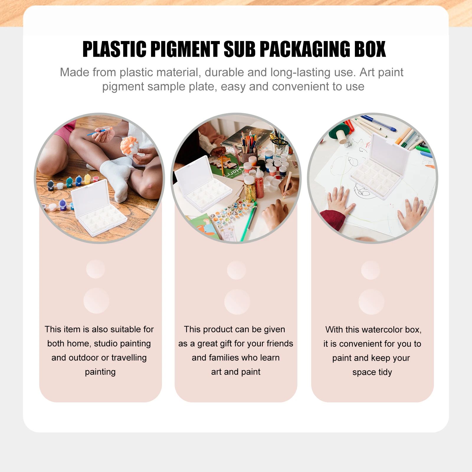 

1Set Watercolor Pigment Packaging Cubes Plastic Storage Box Small Compartments Portable Painting Supplies Pigment Storage Box