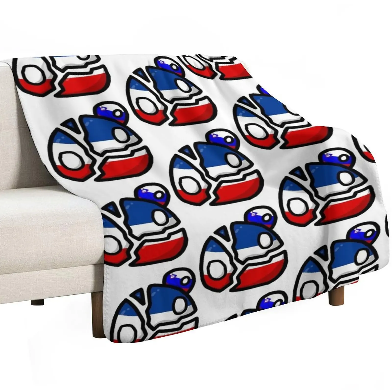 Yugoslavia countryball collapsing and slovenia countryball leaving - polandball countryball usball h Throw Blanket