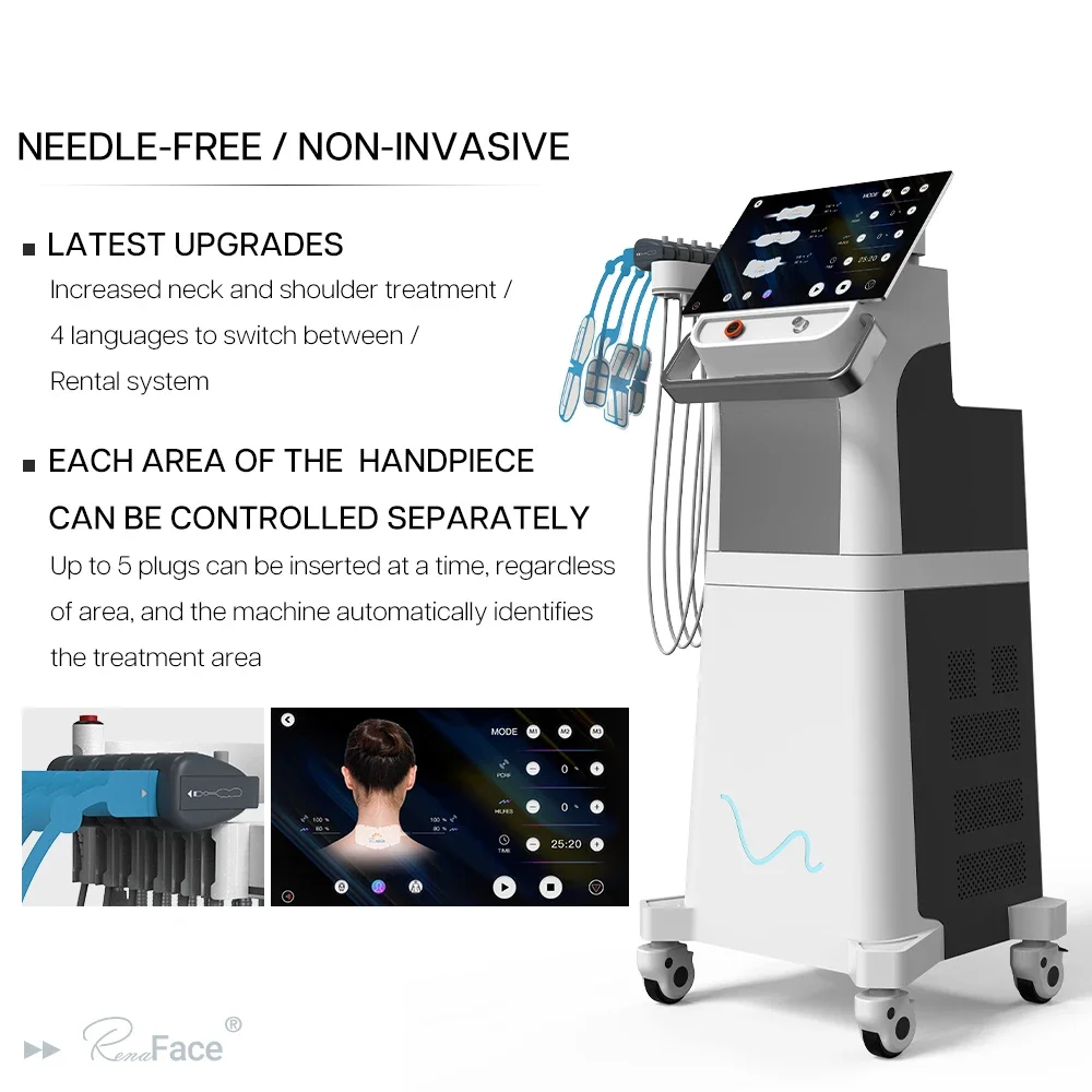 Renaface Non-Invasive Rf Face Lifting Neck Wrinkle Removal  Machine With 5 Channels