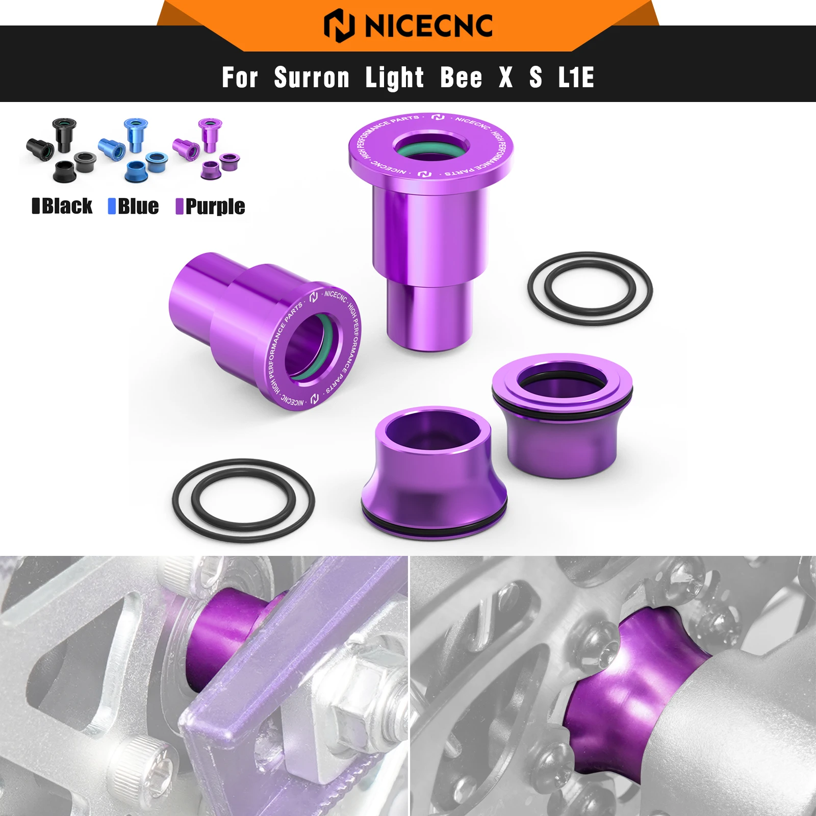 

NICECNC For Surron light bee X S L1E 2017-2025 Electric Dirt Bike Front Rear Wheel Spacers Hub Collars For Segway X160 X260