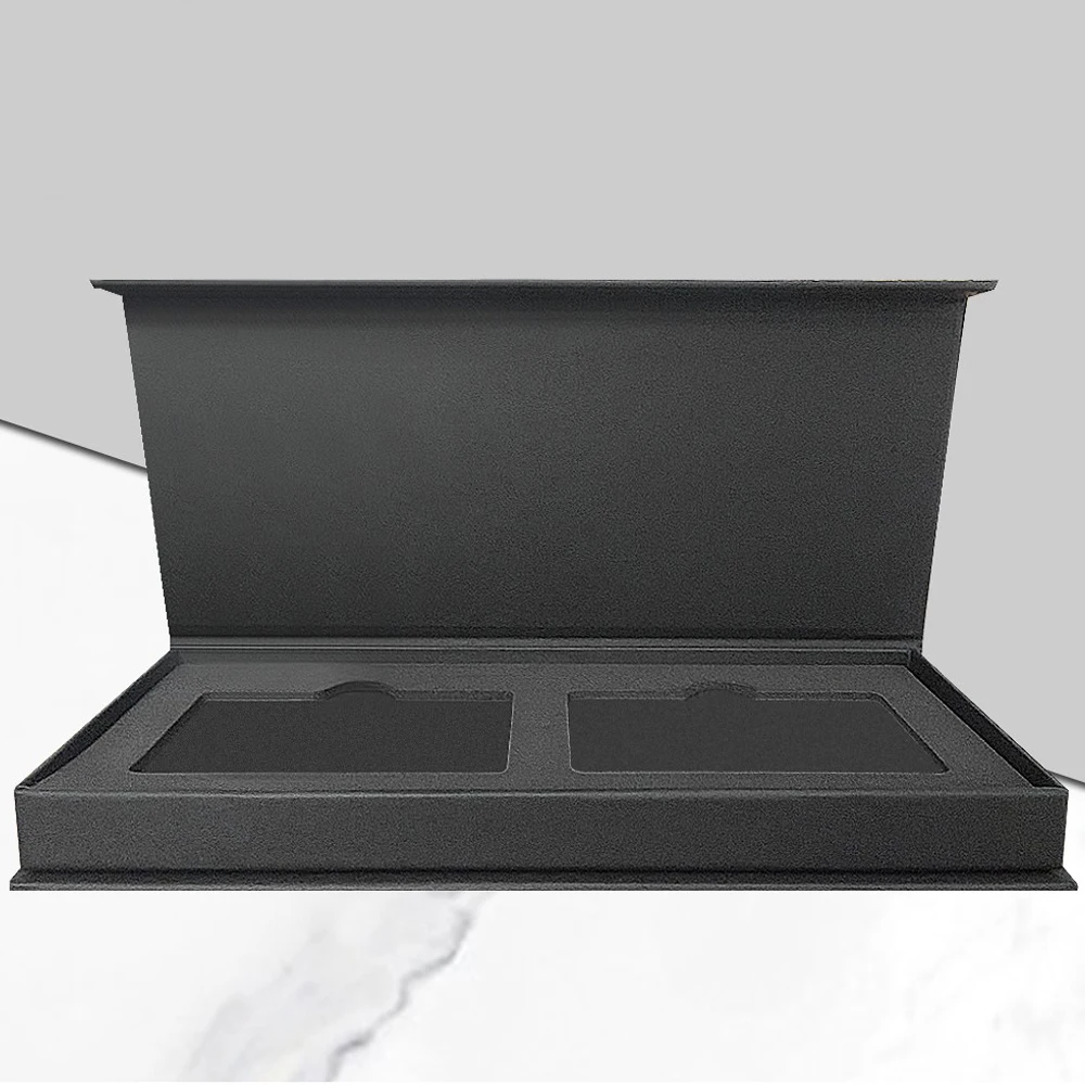 Black Luxury Card Holder Double Metal Credit Card Package Blank Box for Metal Bank Card Business and VIP Membership Card