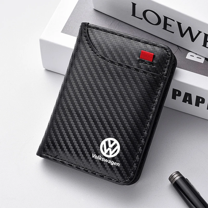 

Carbon Fiber Car Driving Document bag ID Passport Card Wallet Card Pouch for Volkswagen Vw Passat Jetta Polo Touran Golf RLine
