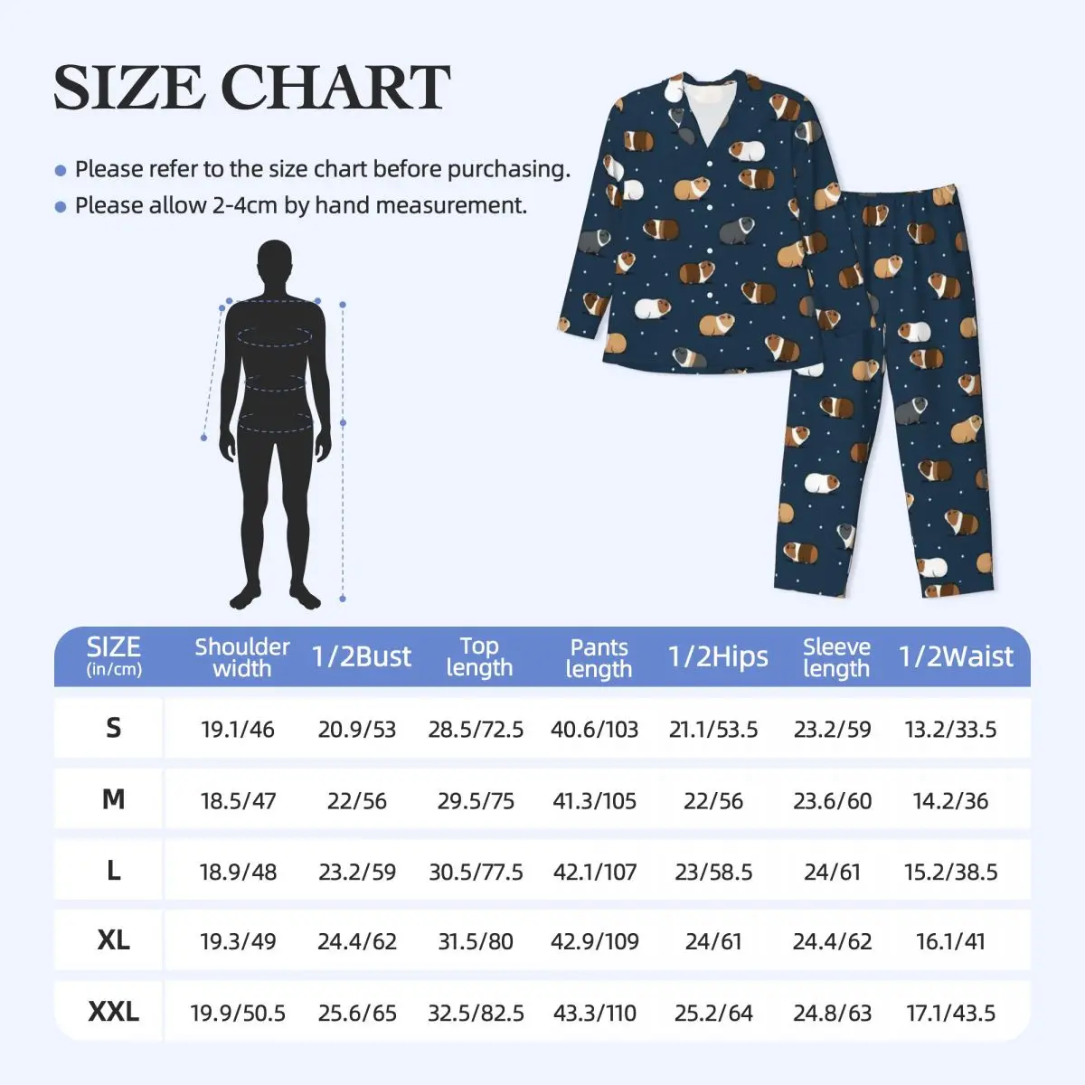 Little Guinea Pig Pajama Set Autumn Animal Print Home Sleepwear Unisex 2 Piece Casual Oversize Graphic Home Suit Birthday Gift