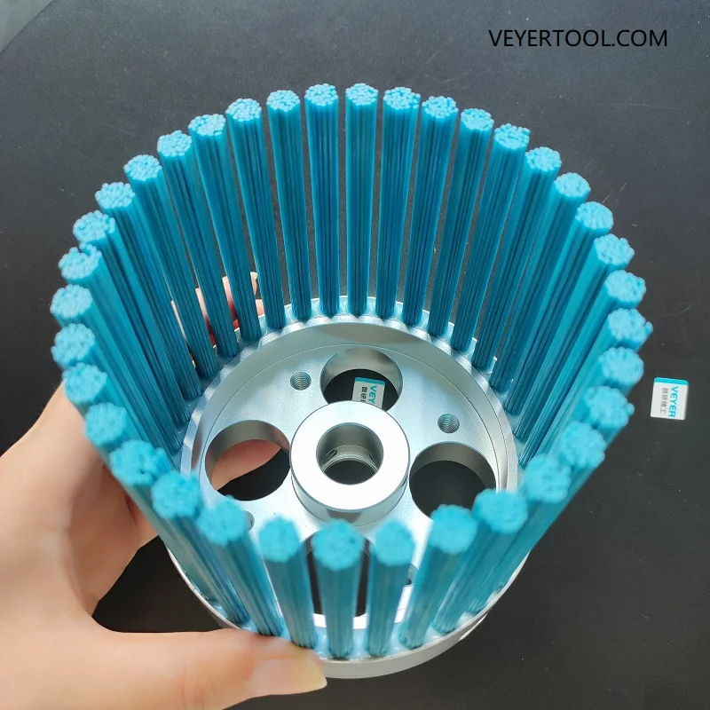 [Quality] VEYER CNC Deburring Brushes for Steel Customize Big Surface End Finishing CNC Brush Polish Lathe Machine Tools