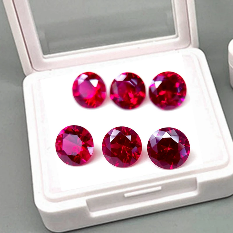 Wunderschöner Rubin, der unter UV-Licht leuchtet, runder Schliff, Mohs-Härteprüfung, Taubenblut-Rubin-Edelsteine für DIY-Schmuckherstellung/Sammlung – Detail 6