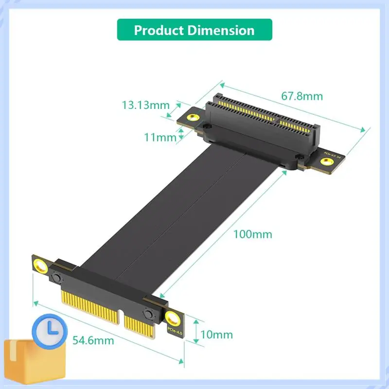 Populaire PCI-E PCI Express 4.0 4X verlengkabel (dubbele verticale 90 graden richting)