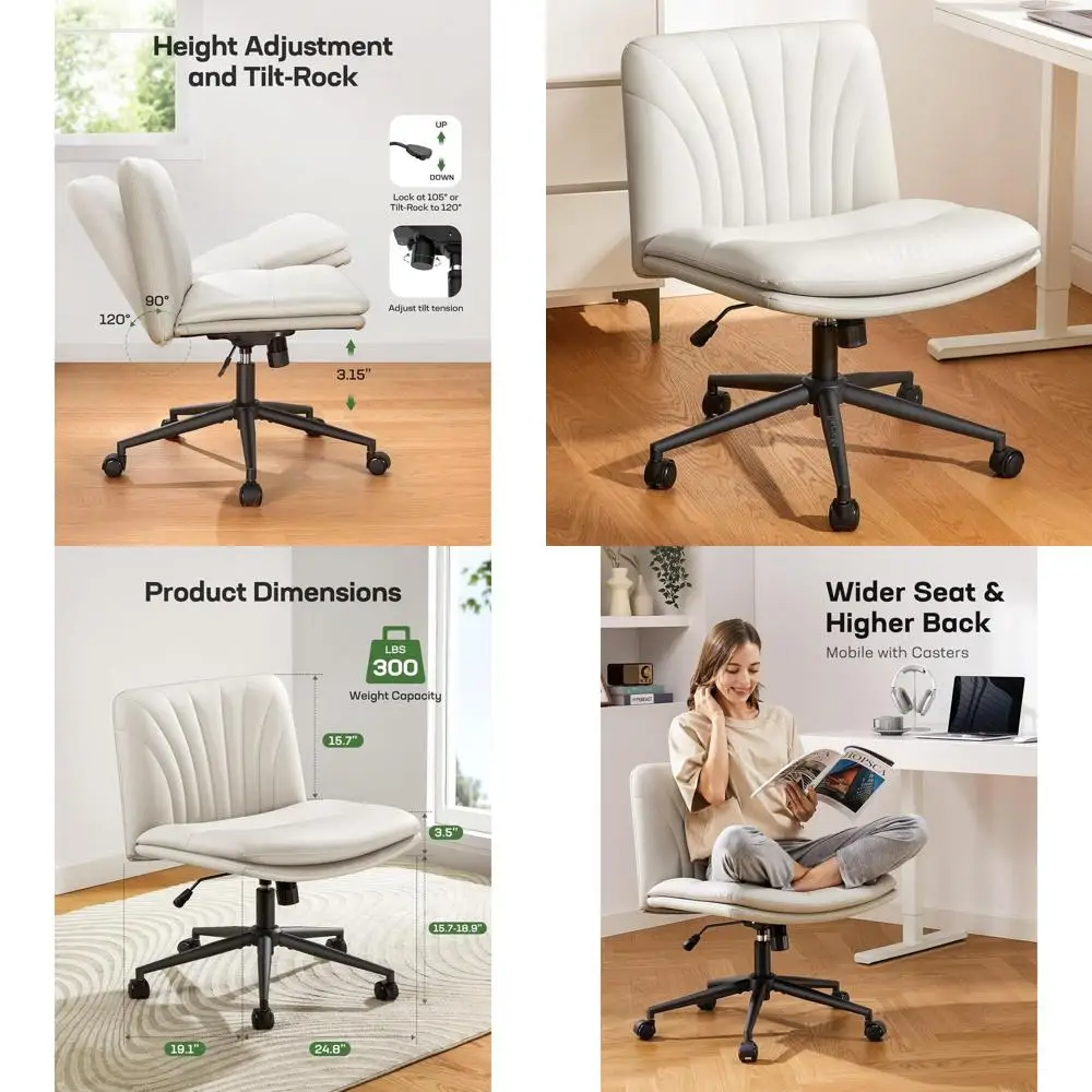 

Офисное кресло Arml-Oice на колесиках: широкое кресло с ножками из искусственной кожи, удобное регулируемое поворотное кресло для работы или дома, офиса, макияжа, салона красоты